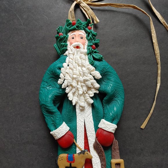 Cynthia Madrid Father Xmas Santa Midwest of Cannon Falls Wall Decor 18" Folk Art - Picture 3 of 9
